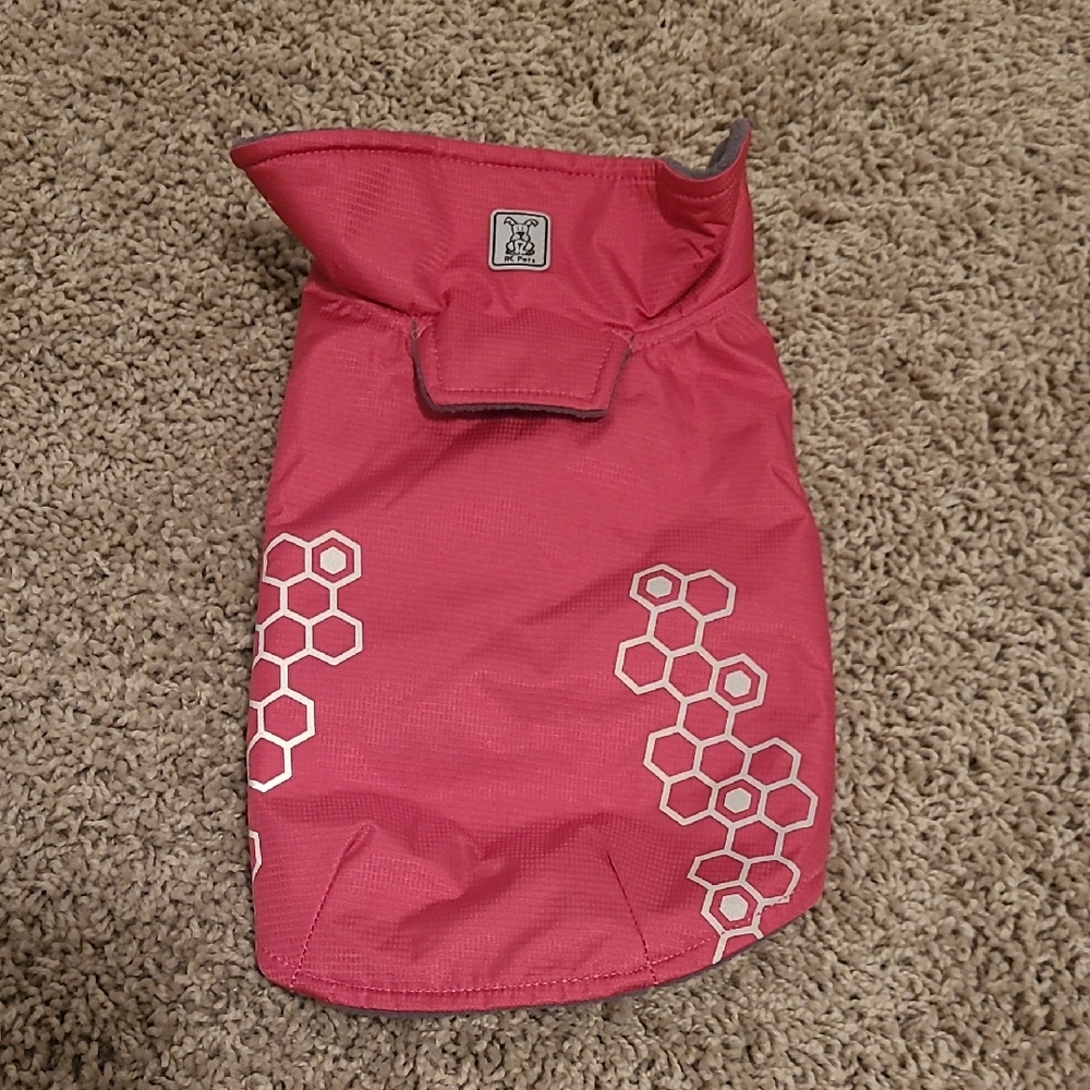 RC Pet Size 8 Pink Dog Jacket with Reflective Hexagon Pattern
